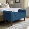 510 Design Aubrey Upholstered Storage Bench, Blue Color In Blue