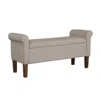 510 Design Aubrey Upholstered Storage Bench, Cream Color In Gray