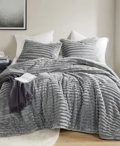 510 DESIGN AVRIL FLUFFY RIBBED PLUSH 3-PC. COMFORTER SET, FULL/QUEEN