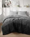 510 Design Avril Fluffy Ribbed Plush 3-pc. Comforter Set, King/california King In Grey Ombre
