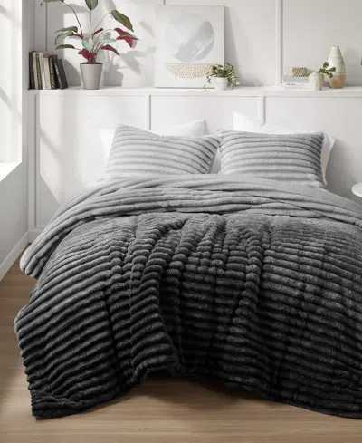 510 Design Avril Fluffy Ribbed Plush 3-pc. Comforter Set, King/california King In Grey Ombre