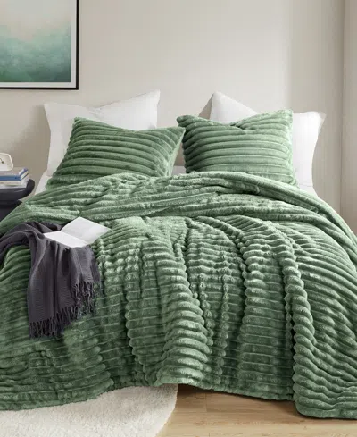 510 Design Avril Fluffy Ribbed Plush 3-pc. Comforter Set, King/california King In Green