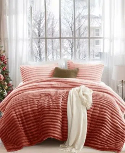 510 Design Avril Fluffy Ribbed Plush Comforter Sets In Blue Ombre