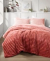 510 Design Avril Fluffy Ribbed Plush Comforter Sets In Pink