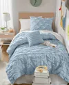 510 Design Bailey Diamond Pucker Woven 3-pc. Comforter Set, Twin/twin Xl In Blue