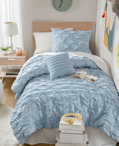 510 Design Bailey Diamond Pucker Woven 3-pc. Comforter Set, Twin/twin Xl In Blue