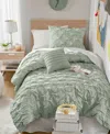 510 Design Bailey Diamond Pucker Woven 3-pc. Comforter Set, Twin/twin Xl In Green