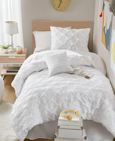 510 Design Bailey Diamond Pucker Woven 3-pc. Comforter Set, Twin/twin Xl In White