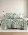 510 Design Bailey Diamond Pucker Woven 4-pc. Comforter Set, Full/queen In Green