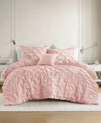510 Design Bailey Diamond Pucker Woven 4-pc. Comforter Set, Full/queen In Pink