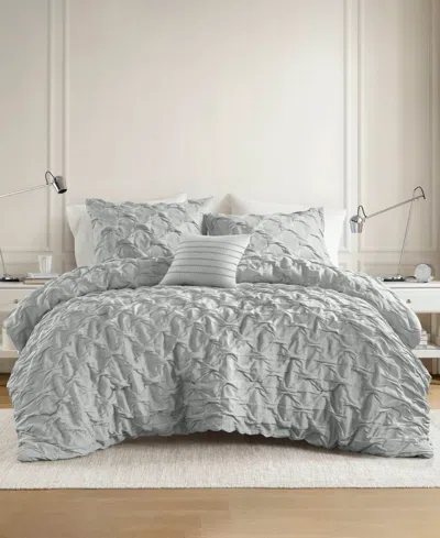 510 Design Bailey Diamond Pucker Woven 4-pc. Comforter Set, King/california King In Gray