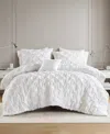 510 Design Bailey Diamond Pucker Woven 4-pc. Comforter Set, King/california King In White