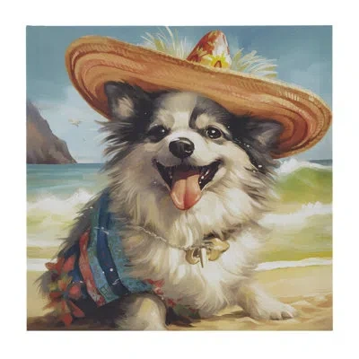510 Design Beach Dogs Chihuahua Canvas Wall Art In Chihuahua,blue Multi