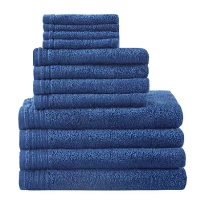 510 Design Big Bundle 12-pc. Quick Dry Solid Bath Towel Set In Blue