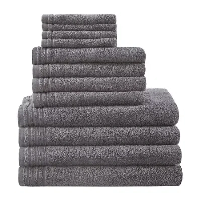 510 Design Big Bundle 12-pc. Quick Dry Solid Bath Towel Set In Gray