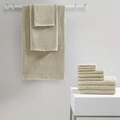 510 Design Big Bundle Big Bundle 100% Cotton Quick Dry 12 Piece Bath Towel Set In Beige