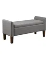 510 Design Blaire 44" Wide Flip-top Fabric Upholstered Storage Bench In Gray