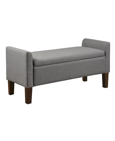 510 Design Blaire 44" Wide Flip-top Fabric Upholstered Storage Bench In Gray