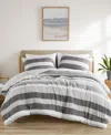 510 Design Blake Stripe Textured Print 3-pc. Comforter Set, King/california King In Black,gray