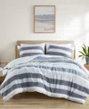 510 Design Blake Stripe Textured Print 3-pc. Comforter Set, King/california King In Navy,blue