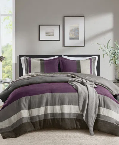 510 Design Boulder Stripe Micro Suede 2-pc. Comforter Set, Twin/twin Xl In Purple