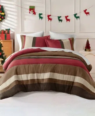 510 Design Boulder Stripe Micro Suede Comforter Sets In Black