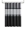 510 Design Donnell Embroidered Shower Curtain, 72" X 72" In Black,grey