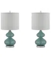 510 Design Ellipse Curved Glass Table Lamp, Set Of 2 In Blue