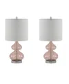510 Design Ellipse Curved Glass Table Lamp, Set Of 2 In Pink
