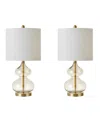 510 Design Ellipse Curved Gourd Glass Table Lamp, Set Of 2 In Gold