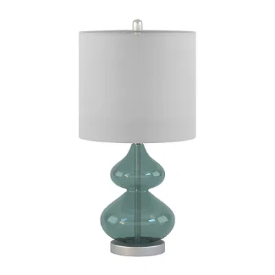 510 Design Ellipse Set Of 2 Curved Glass Table Lamps In Blue