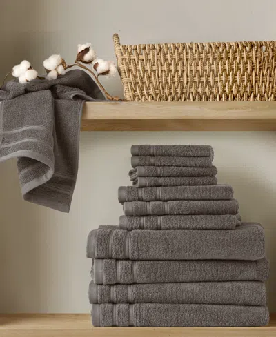 510 Design Essential Quick Dry Cotton 12-pc. Bath Towel Set In Grey