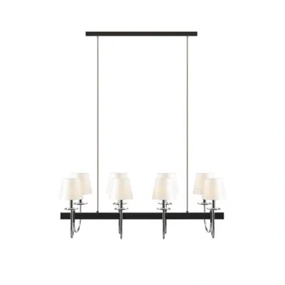 510 Design Fairmount 8-light Traditional Chandelier With Drum Shades In Black,silver