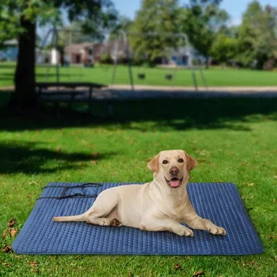 510 Design Geo Pet Lightweight Travel Blanket In Navy,gray