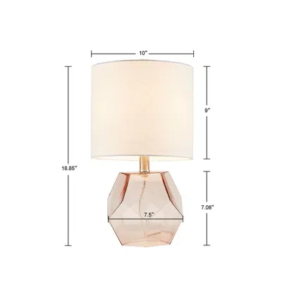 510 Design Geometric Glass Table Lamp In Pink