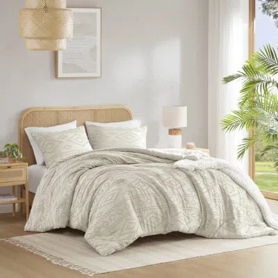 510 Design Gigi Clipped Jacquard Tufted Comforter Set In Beige