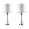 510 Design Gold  Clarity Glass Cylinder Table Lamp Set Of 2 In Yellow