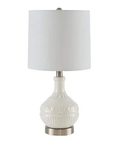 510 Design Gypsy 20.5" Embossed Boho Table Lamp In White