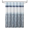 510 Design Josefina Printed And Embroidered Shower Curtain In Blue