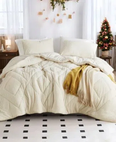 510 Design Kyla Double Diamond Quilted Teddy Comforter Sets In Gray
