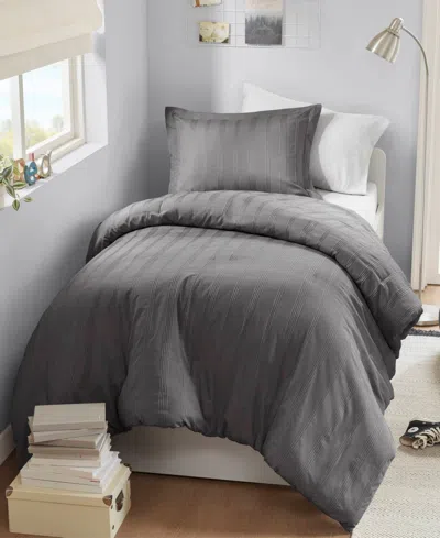 510 Design Logan Woven Striped 2-pc. Duvet Cover Set, Twin/twin Xl In Gray