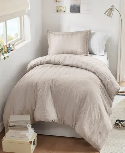 510 Design Logan Woven Striped 2-pc. Duvet Cover Set, Twin/twin Xl In Neutral