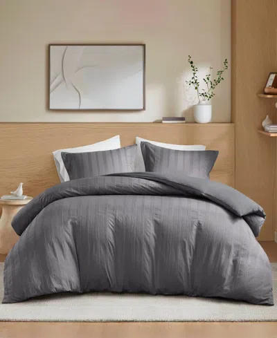 510 Design Logan Woven Striped 3-pc. Duvet Cover Set, Full In Gray