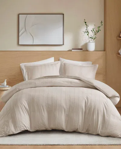 510 Design Logan Woven Striped 3-pc. Duvet Cover Set, Queen In Neutral