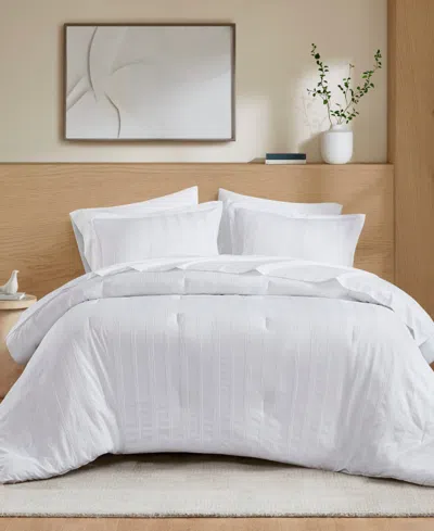 510 Design Logan Woven Striped 7-pc. Comforter Set, California King In White