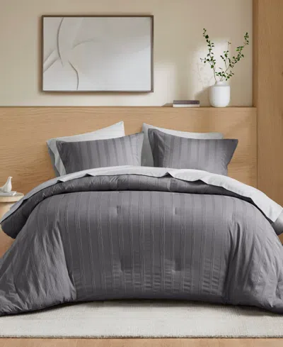 510 Design Logan Woven Striped 7-pc. Comforter Set, King In Gray