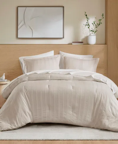 510 Design Logan Woven Striped 7-pc. Comforter Set, Queen In Neutral