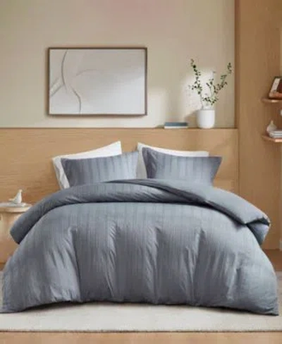 510 Design Logan Woven Striped Duvet Cover Sets In Charcoal