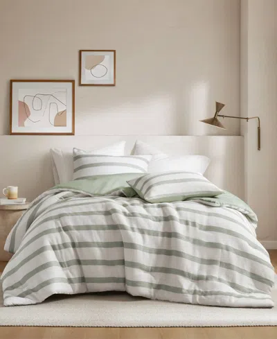 510 Design Merritt Yarn-dyed Striped 3-pc. Comforter Set, Full/queen In Green