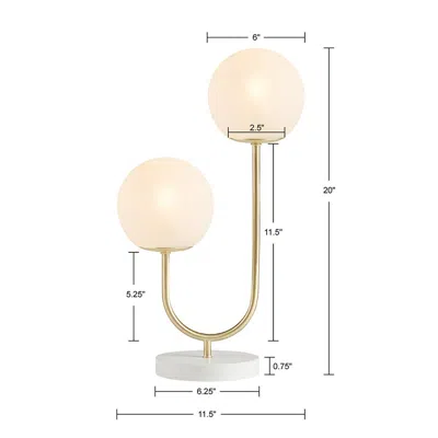 510 Design Metal 2-light Globe Table Lamp In Gold
